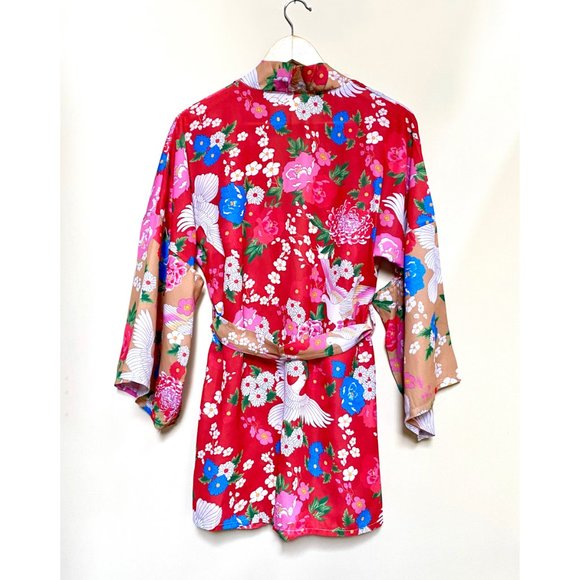 ♦️SOLD♦️Floral Open Kimono Red and Pink - Picture 10 of 15